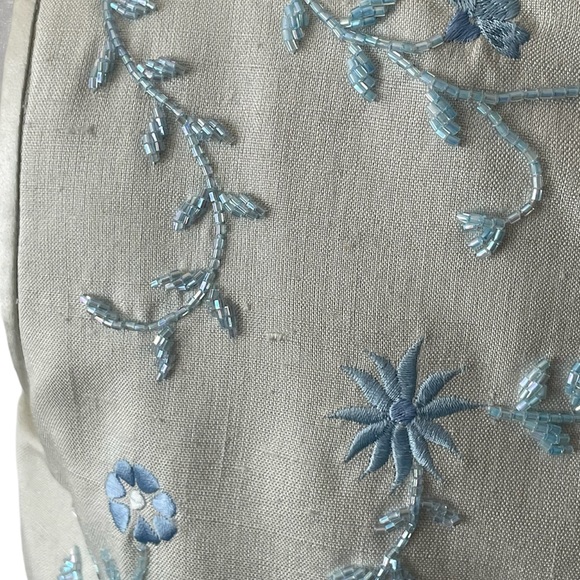 Kay Unger Evening Mid-90's Vintage Beaded Light Blue Cocktail Dress Size… - Picture 6 of 8